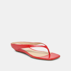 GIZEL SANDALS RED CRINKLE PATENT