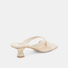 BREVEL WIDE HEELS BONE LEATHER