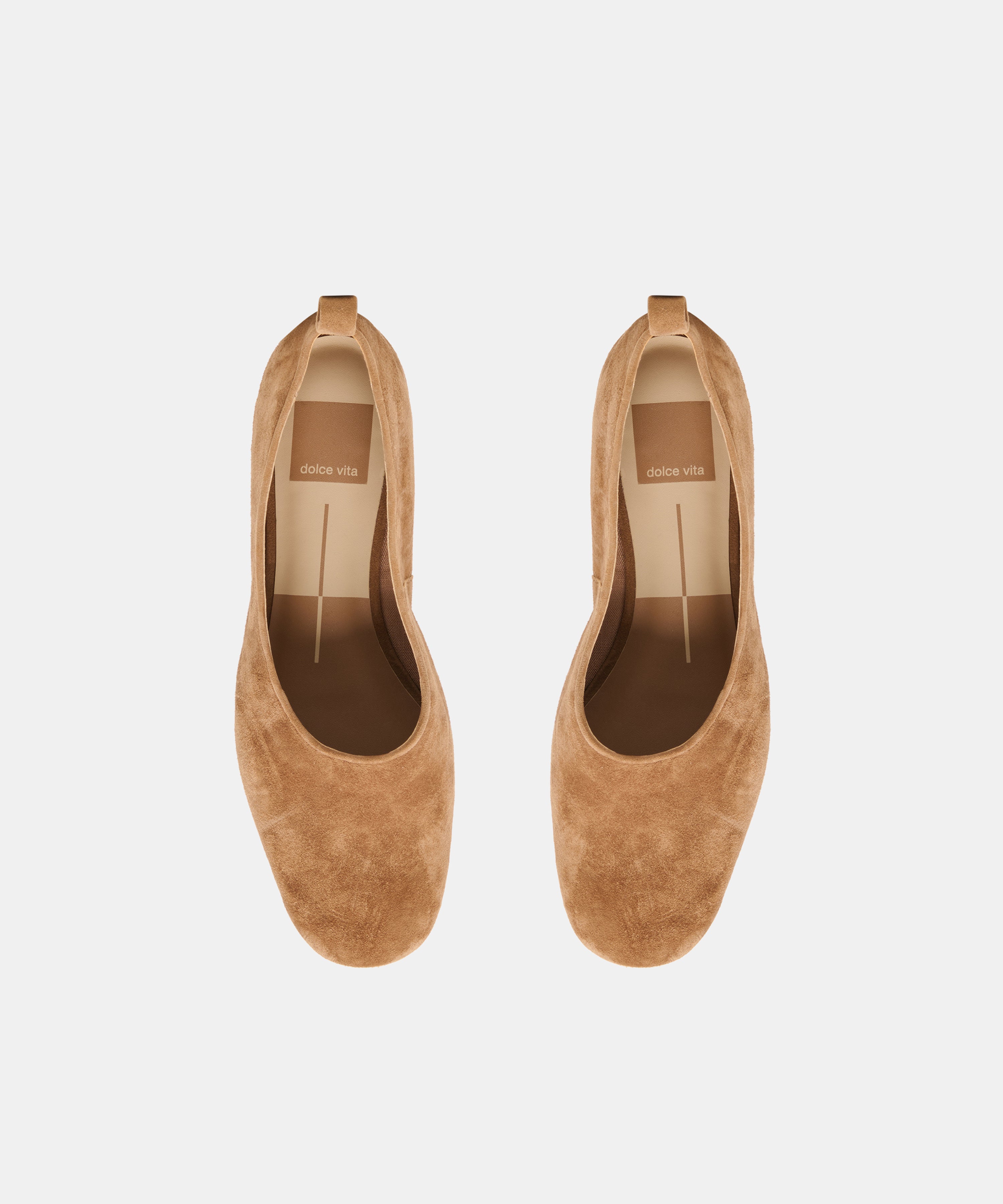 KORY BALLET FLATS LT BROWN SUEDE