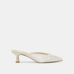 CLEO HEELS OFF WHITE SATIN