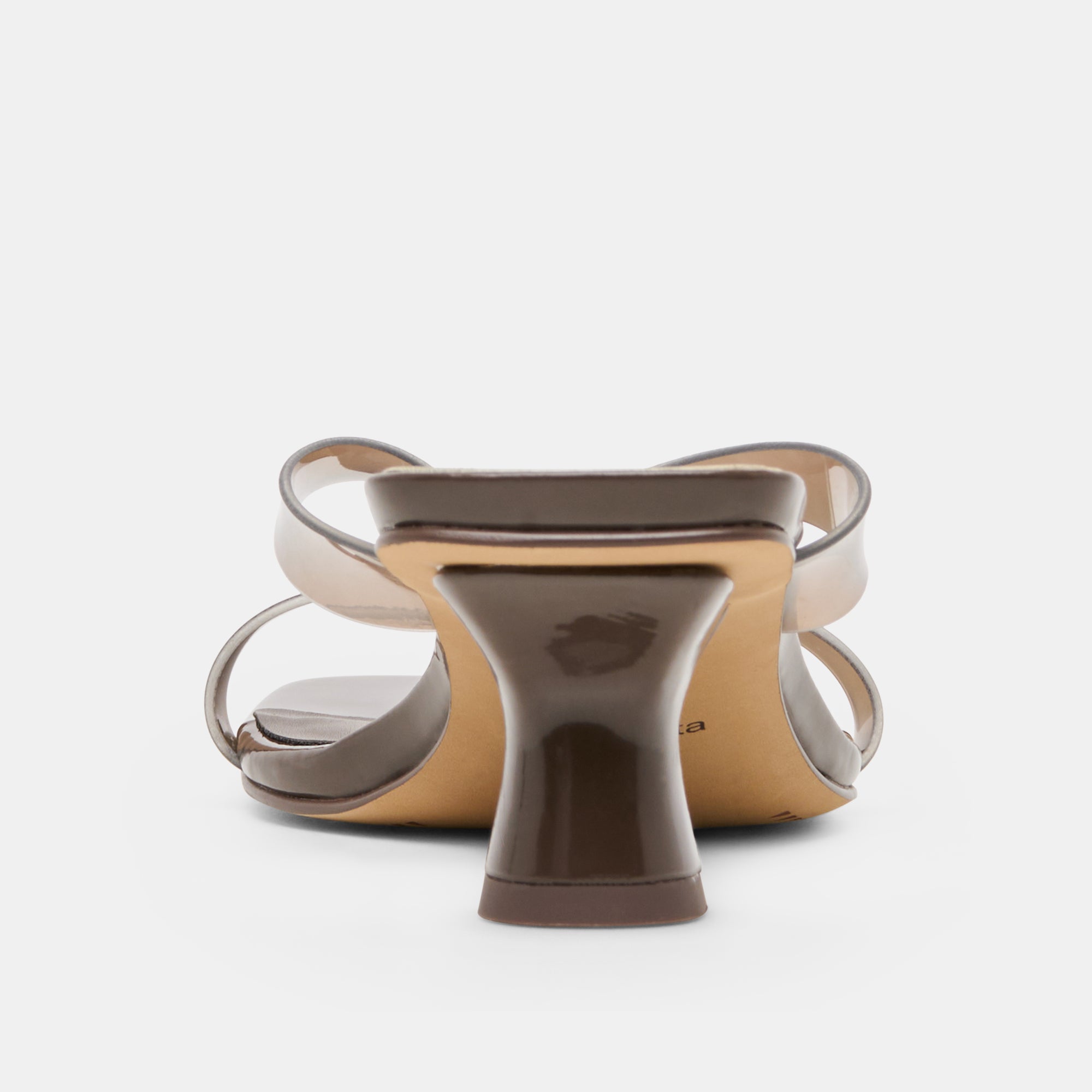 BREVEL VINYL WIDE HEELS DK BROWN JELLY