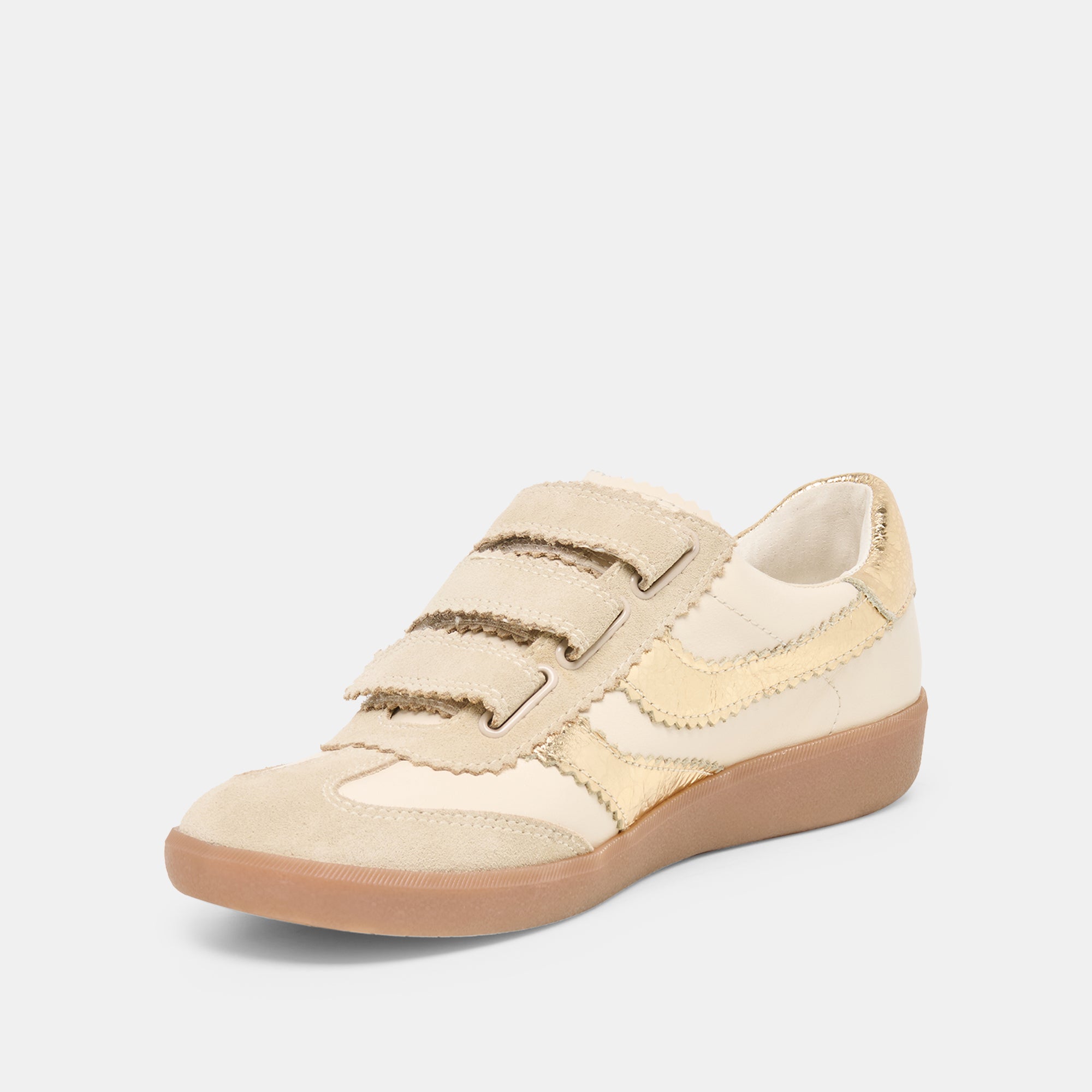 MERIT VELCRO SNEAKERS WHITE GOLD LEATHER